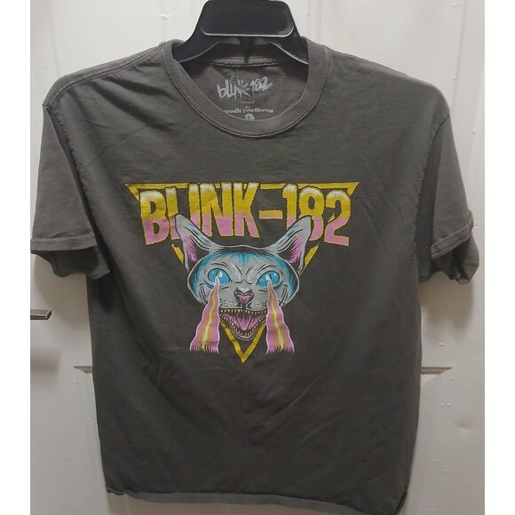 No Brand Other - VINTAGE FEEL - Blink 182 Merch, Faded Grey Color, Rock Band T-Shirt Size L